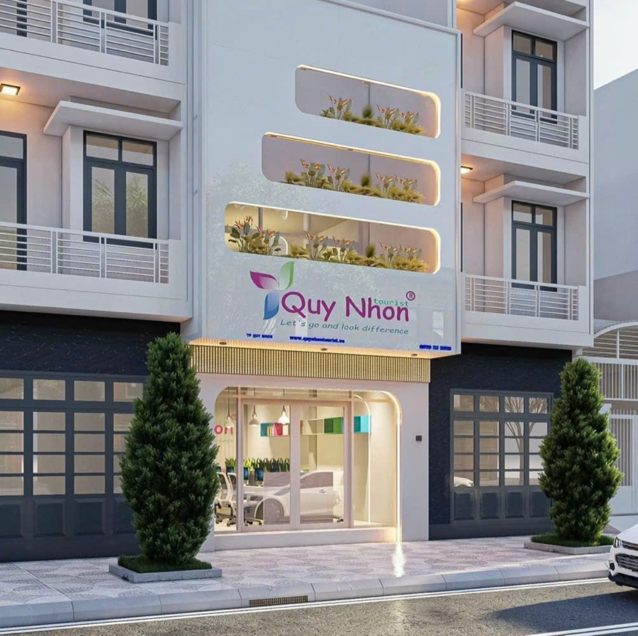 Thi công bảng hiệu chữ nổi hộp đèn led quy nhơn bình định